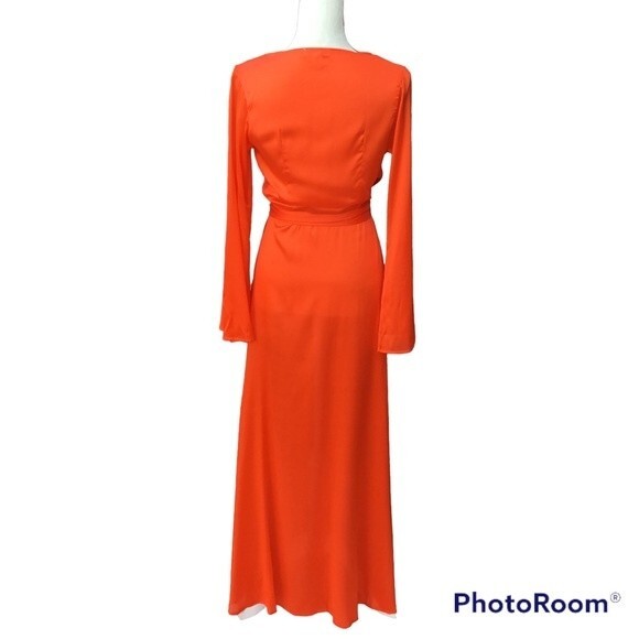 Revolve SOAH Delilah Wrap Maxi Dress Silk Coral Red XS / Small - Picture 7 of 11